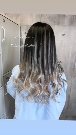 ロング カラー ヘアアレンジ ♡🎀垢抜け透明感 カラーaomi🐇♡のヘアスタイル