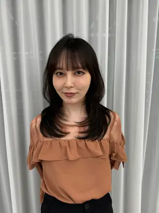 ロング カラー 顔まわりの神様✨ 透明感カラー藤嶋秀幸のヘアスタイル