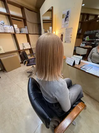 カラー hair&makeRIHGA所属・希優/ケアカラー /ハイトーンカラーのヘアスタイル