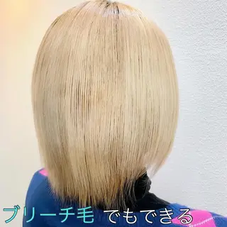 ミディアム ブリーチでもできる 縮毛矯正相原慎🌈のヘアスタイル