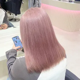 ミディアム カラー ヘアアレンジ 韓国レイヤー&ピンク 艶髪🩶maikoのヘアスタイル