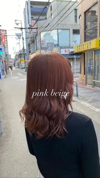 セミロング カラー 縮毛矯正とレイヤー カット/杉村凜汰郎のヘアスタイル