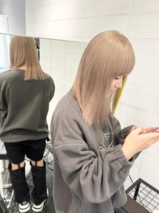 セミロング カラー ヘアアレンジ HARU//原宿🤍 リピート率NO.1のヘアスタイル