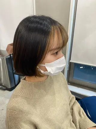 ミディアム カラー yuuka🌻 ハイライト/艶カラーのヘアスタイル