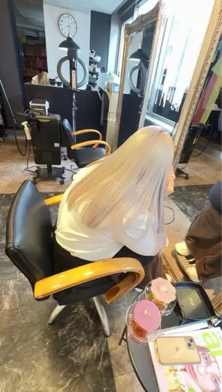 ロング カラー 店長 ハイトーン× 髪質改善/舘野 涼太のヘアスタイル