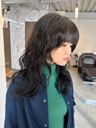 セミロング パーマ ハイトーン×似合わせ 🌱中川慎之介のヘアスタイル