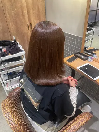 セミロング 暖色カラー🤎Red Neo meiのヘアスタイル