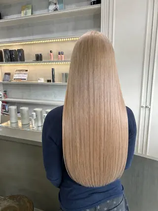 ロング カラー 髪質改善×ハイトーン レイヤー天神美容室のヘアスタイル