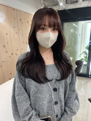 ロング カラー 新宿/韓国ヘア/ 髪質改善ストレートのヘアスタイル