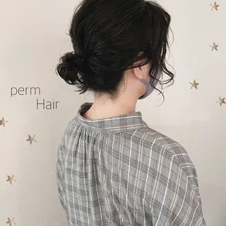 ミディアム パーマ 市川 千夏のヘアスタイル