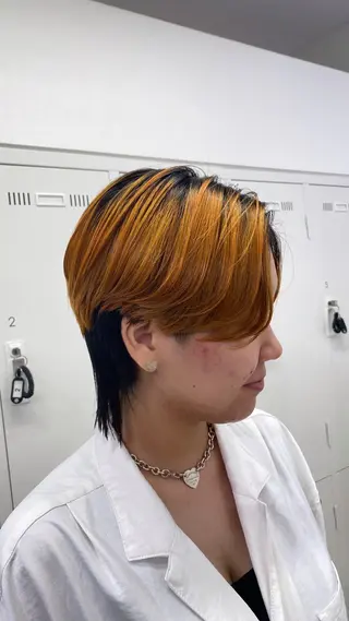 ショート カラー ハードパーマ Rico💜のヘアスタイル