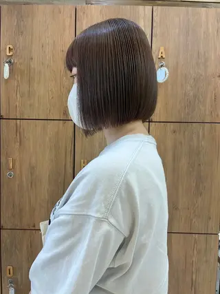 カラー 黒田瀬奈/ボブ まろやかベージュのヘアスタイル
