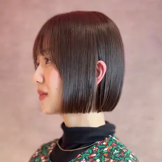 ショート カラー 莉乃/縮毛矯正/髪質 改善/艶カラーのヘアスタイル
