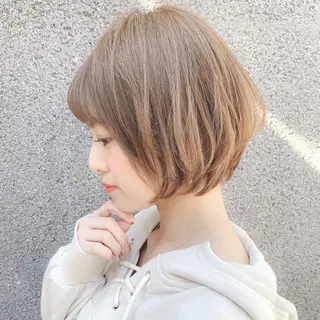 ショート カラー ボブパーマ/縮毛矯正 /かわいい/せき🫧のヘアスタイル