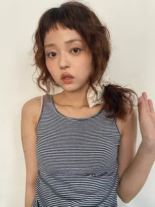 ミディアム YUUKI/ウルフ .ボブパーマのヘアスタイル