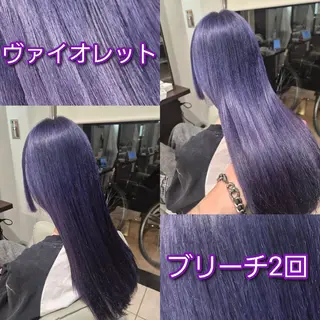 ロング カラー 雅/ダブルカラー/ 白髪ぼかしハイライトのヘアスタイル