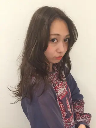 ミディアム セミロング ロング カラー Teramura Kaoriのヘアスタイル