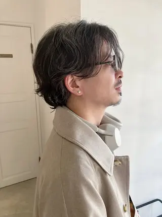 ミディアム パーマ 川間 将彦のヘアスタイル