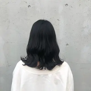 ミディアム カラー 酸性縮毛矯正🧴韓国 レイヤー/髪質改善のヘアスタイル