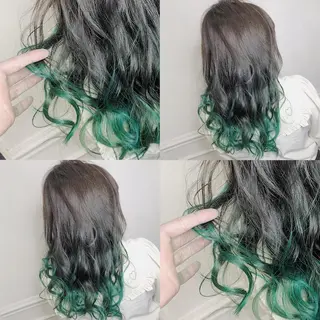 ロング カラー ヘアアレンジ メンズ キッズ 💟Chloe原宿店 🩶ハイトーンのヘアスタイル