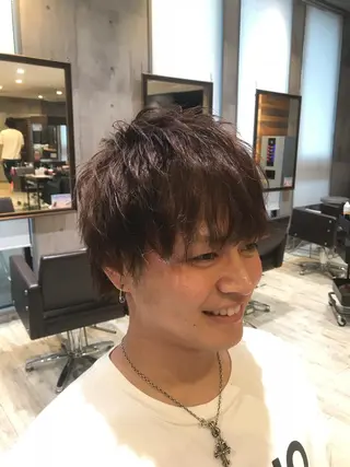 ミディアム カラー パーマ ヘアアレンジ メンズ キッズ ネイル マツエク・マツパ EnBlesS西宮 マンツーマン神道有基のヘアスタイル