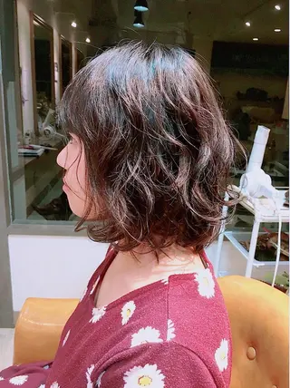 ミディアム パーマ 菅沼 まみのヘアスタイル