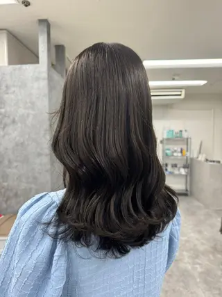 セミロング カラー 髪質改善メニュー 長井 美佐子のヘアスタイル