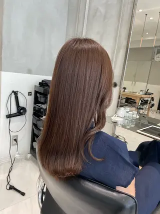 セミロング オリーブ カラー✨有坂映哉のヘアスタイル