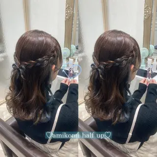 セミロング ヘアアレンジ 菅村 緋莉🎀ガーリーヘアのヘアスタイル