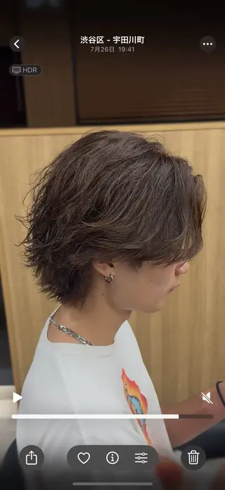 ミディアム パーマ メンズ 渋谷サーフカール アメカジ美容師のヘアスタイル