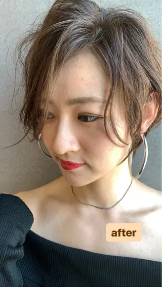 ショート 顔周りの垢抜けヘア 立山愛梨のヘアスタイル