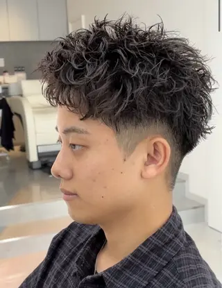 ショート パーマ メンズ 🐏秋山深 【メンズ限定】のヘアスタイル