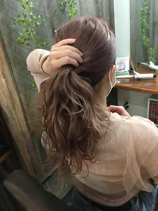 ロング カラー パーマ ヘアアレンジ 寺門 達也のヘアスタイル