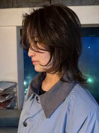 ミディアム カラー レイヤー ハイトーン/YUTOのヘアスタイル