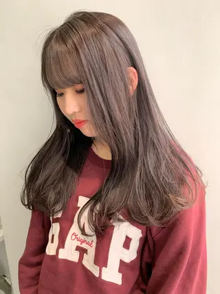 セミロング カラー 怪我のため6月末 復帰予定田中瑞希🍃のヘアスタイル