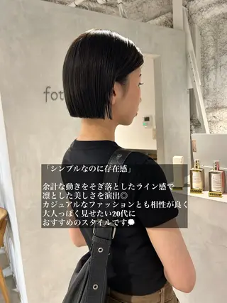 ショート カラー 切りっぱなしBOB 職人💜Anzuのヘアスタイル