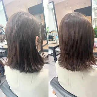 セミロング カラー パーマ ヘアアレンジ メンズ ネイル マツエク・マツパ アイブロウ レイヤーカット 🌿透け感カラーのヘアスタイル