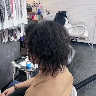ミディアム パーマ ヘアアレンジ メンズ Kimura Shinyaのヘアスタイル