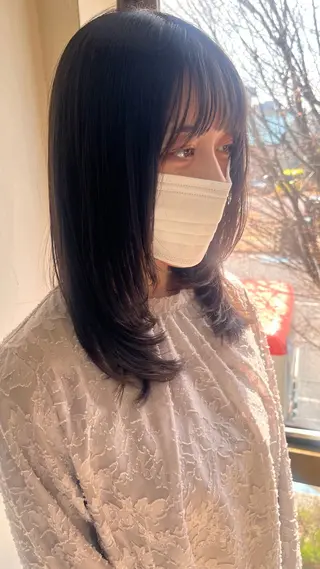 セミロング 美容室はなこ/万代 /みなみのヘアスタイル