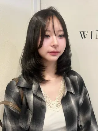 セミロング 透明感カラー/京都 /Himari🩶のヘアスタイル