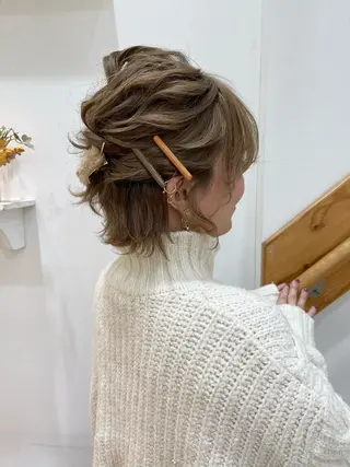 ショート ヘアアレンジ ヘアアレンジ にいた　かづしげのヘアスタイル