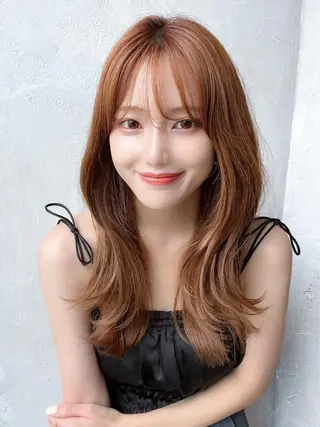 セミロング カラー 顔周り/くびれヘア 韓国ヘア💕風間るなのヘアスタイル