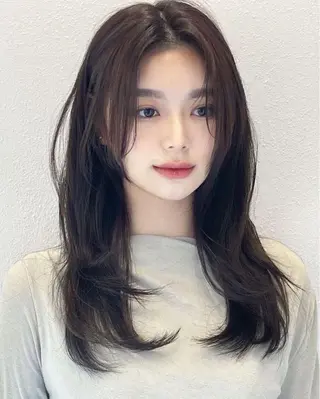 ロング カラー 韓国風×透明感カラー 髪質改善オタベシンヤのヘアスタイル