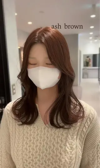 セミロング カラー 髪質改善/顔まわり 石原のヘアスタイル