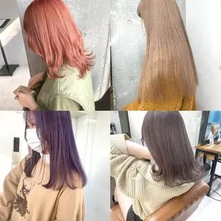 ミディアム カラー ヘアアレンジ 🌷FUKA🌷 まろやかハイトーンのヘアスタイル