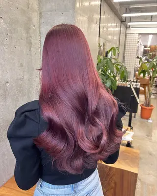 ロング カラー 🌷ラベンダーピンク 顔まわり🌷ねいろのヘアスタイル