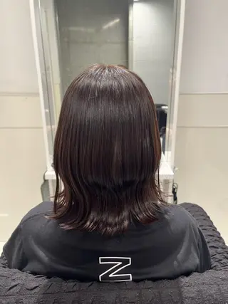 ミディアム カラー sena⌇ベージュ⌇ ブリーチなしWカラーのヘアスタイル