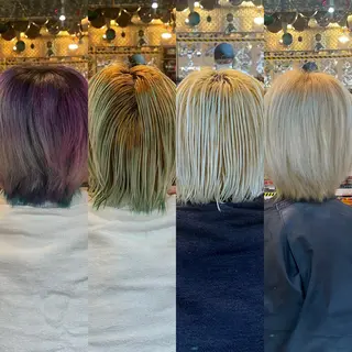 ショート カラー ヘアアレンジ 🌈派手髪エクステ ブレイズ🌈ひろとのヘアスタイル