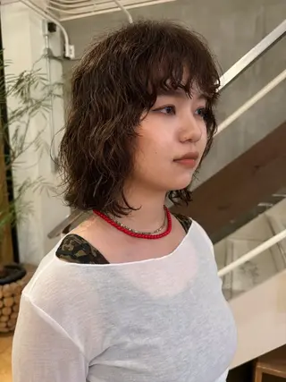 ミディアム パーマ 松尾/パーマ/堀江 心斎橋/なんばのヘアスタイル