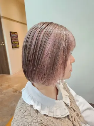 ミディアム ブリーチ、デザイン  カラー福士直矢のヘアスタイル